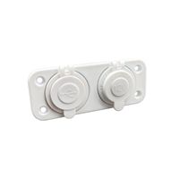 Panneau de prise de chargeur USB blanc 2 en 1 DC12V pour bateau marin de voiture automatique