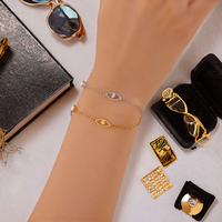 Bracelet chaîne croisée minimaliste Gaovo Premium en acier inoxydable, résistant au ternissement, polyvalent pour le quotidien, bijoux de mode pour femme