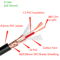 Câble audio DMX flexible anti-bruit haut de gamme 2 conducteurs 24AWG, fil de haut-parleur 100m en cuivre OFC en vrac pour câble de microphone de scène