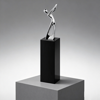 Trophée de golf en cristal noble avec joueur de golf en métal argenté, personnalisé, sur mesure, avec logo, trophée de golf, récompense