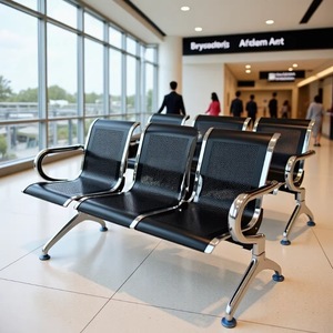 Silla de espera para aeropuerto Juhua Shunduo, banco de acero de 3 plazas con reposabrazos para lugares públicos - Product Image 1
