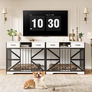 Grand cage <span class=keywords><strong>pour</strong></span> <span class=keywords><strong>chien</strong></span>, meuble en bois, robuste, écologique, classique, niche <span class=keywords><strong>pour</strong></span> <span class=keywords><strong>chien</strong></span>, support TV, tiroirs, intérieur/extérieur - Product Image 2