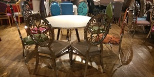 Hot Sale 5ft PVC <strong>Half</strong> Folding 6ft Banquet Table in Round Shape 180cm Metal Hotel Table - Product Image 3