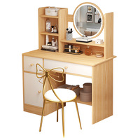 Coiffeuse moderne de luxe en mélamine avec miroir et tiroirs à bas prix pour le maquillage de chambre à coucher avec tabouret à vendre