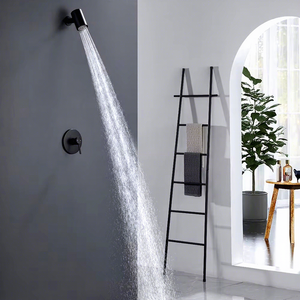Creative Full Brass Deux Fonctions Caché Mur Monté Top Pulvérisateur Combo Bain Mélangeur <span class=keywords><strong>Douche</strong></span> Unité Tête <span class=keywords><strong>Douche</strong></span> <span class=keywords><strong>Noir</strong></span> Mat - Product Image 1