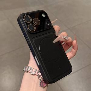 เคสสำหรับ iPhone 17 Pro Max ลายหนังลิ้นจี่ พร้อมฟิล์มแม่เหล็กป้องกันเลนส์ ป้องกันการตกกระแทก - Product Image 2