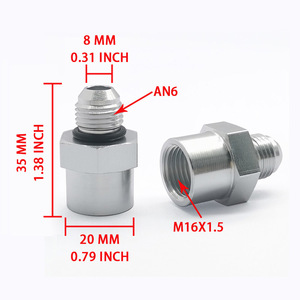 Adaptador de Conector de Manguera Roscado de Aluminio AN6 a M16X1.5 para Tuberías de Aire y Aceite - Product Image 5