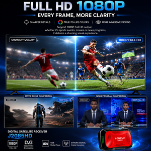 Receptor de Satélite DVB-S2 Full HD 1080P, Decodificador de TV Digital HD FTA con Función PVR USB HDMI - Product Image 5