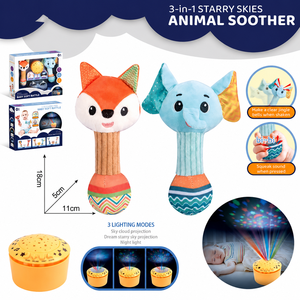 Juguete Sensorial 3 en 1 para Bebés: Sonajero de Peluche con Proyección de Estrellas, Luz Nocturna y Caja Musical, para 0+ <span class=keywords><strong>Meses</strong></span> - Product Image 5