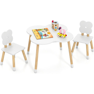 Table et <span class=keywords><strong>chaises</strong></span> pour enfants en forme de fleur, ensemble de table d'activités en bois pour tout-petits, pour la lecture et l'apprentissage - Product Image 1