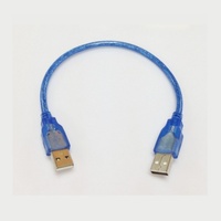 Cable de Datos USB 2.0 Macho a Macho de Alta Calidad, 0.3m, Núcleo de Cobre Puro, para Computadora, Cámara, Impresora, Consola de Videojuegos - En Stock