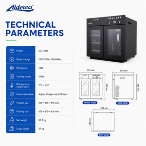 Máquina Integrada SCJ-28Q para Conservación y Dispensación de <span class=keywords><strong>Vino</strong></span> con 7-18 Funciones ° Refrigerador de 6 Botellas con Control de Temperatura C - Product Image 6