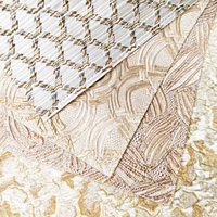 Tissu de rideau bleu bronzé, textile de maison, tissu de rideau de luxe jacquard avec fil lurex doré, matériau supplémentaire pour rideaux de salon