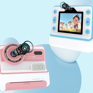 Fotocamera per Bambini con Doppia Lente, <span class=keywords><strong>Stampa</strong></span> Istantanea, Schermo da 2,4 Pollici, Riprese Time-Lapse, Lettore Musicale - Product Image 2