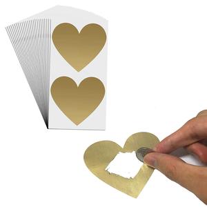 Pegatina de PVC con forma de corazón, estampada en oro, autoadhesiva, decorativa, para regalos promocionales - Product Image 2