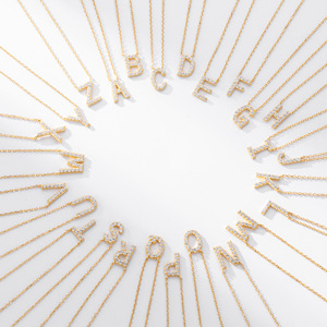 Gioielli Raffinati Collana con Ciondolo in Argento Sterling 925 Placcato <span class=keywords><strong>Oro</strong></span> 26 Iniziali Inglesi AZ Gioielli Mini da Donna Tendenza 2025 - Product Image 1