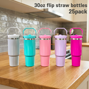 JuPeng ST-27 USA Stock 30oz Vacuum Insulated Double Wall Stainless Steel Flip Tumbler with Handle and <b>Straw</b> for Outdoor Travel - Product Image 3