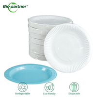 Assiettes en papier rondes jetables écologiques biodégradables personnalisées de 6, 9, 10 et 12 pouces avec logo personnalisé pour supermarchés et vente au détail