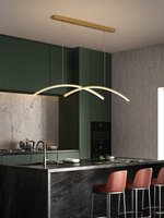 Suspension rectangulaire moderne et minimaliste pour table à manger, lampe de bar LED à hauteur réglable avec fonction de gradation