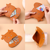 Keranjang Penyimpanan Koin Kulit PU Kreatif Bentuk Sapi Tahan Lama Organizer Meja Multifungsi Tempat Dompet