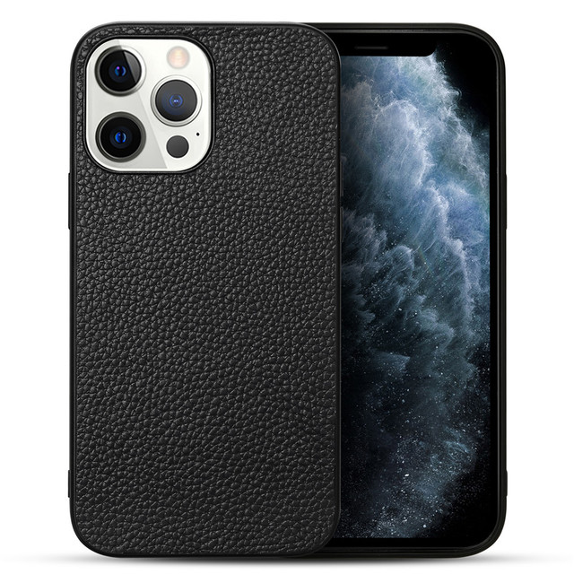 OEM logo Printed Welcome Genuine Leather Phone TPU Case for iPhone 15 Pro Max 14 13 case Back Cover