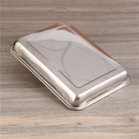 Plateau de service/plaque de cuisson en acier inoxydable 201, épaisseur 0,8 mm, écologique, grande taille, forme carrée, assiettes de qualité pour servir les aliments