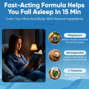 Capsules OEM Healthy SLEEP GABA Extrait de racine de valériane Aide naturelle au sommeil pour les femmes adultes Réduit le temps de sommeil Augmente - Product Image 2