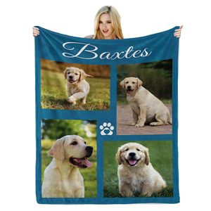 Collage Dog Flannel <b>Blanket</b> <b>Throw</b> <b>Blanket</b> Nap <b>Blanket</b> Fade Resistant Lightweight for Travel Camping Custom Print OEM ODM - Product Image 5