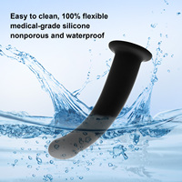 SEXBAY Dildo de Silicona Suave Ecológico de Alta Calidad con Correa Grande, Base Curva con Succión, 100% Impermeable, Juguete Sexual Negro para Mujeres