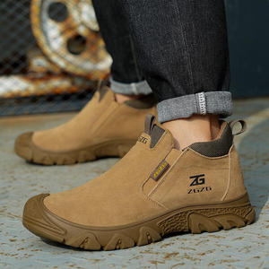 Mens Leather Work Safety Shoes with Steel Toe Welding Safety <strong>Boots</strong> Anti slip Anti Static Mens <strong>Wedge</strong> Work Washable Hiking <strong>Boots</strong> - Product Image 5