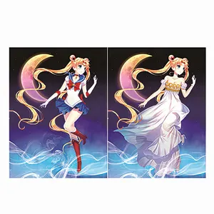 Putri Serenity Sailor Moon Anime Gadis 3D Wallpaper Menyesuaikan 3D Lenticular Filp Gambar Dinding Seni Lukisan 3D Print Poster