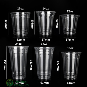 Café Pp Bubble Tea tasse transparente Logo personnalisé 16oz tasses en <span class=keywords><strong>plastique</strong></span> <span class=keywords><strong>avec</strong></span> couvercles et pailles en gros - Product Image 3