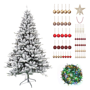 Arbres de Noël décorés auto-assemblés en gros d'usine décoration arbres de Noël floqués de <span class=keywords><strong>neige</strong></span> de qualité supérieure avec Base en métal épais - Product Image 4