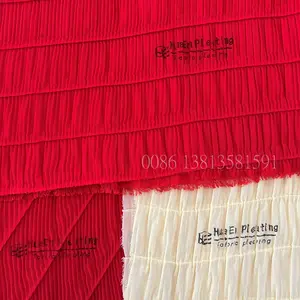 Changzhou Huaen Fabriek ZJ-217 Aangepaste Polyester Stof Fluwelen Chiffon Textiel Plisse Machine