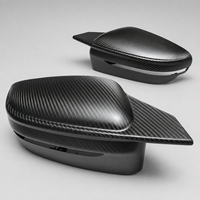 Coque de rétroviseur automobile en fibre de carbone sergé brillant moulée sur mesure OEM avec garniture étendue et supports à clipser