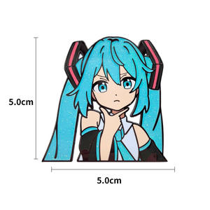 Prodotti di animazione all'ingrosso <span class=keywords><strong>Miku</strong></span> ragazze Figure perni in lega di metallo cartone animato Anime spilla spilla distintivo sacchetto di stoffa decorazione regalo - Product Image 2