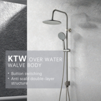 Colonne de douche murale multifonction moderne gris anthracite avec barre coulissante et pommeau de douche pluie pour salle de bain - Offre Spéciale
