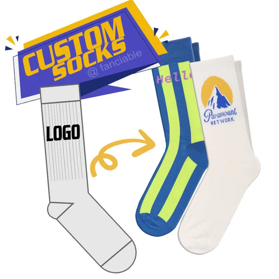 Hot selling custom made Fashion colors socks custom logo sport Socks for men