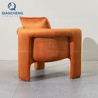 Fauteuil en velours luxueux en forme de U de designer moderne Coussin rembourré Accent Chair Fabricant de meubles de canapé à Foshan
