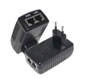 Rj45 24V 1A Supply 48V 0.5A 24W Passive Security Cameras Over Ethernet Design Injector Wall Type Poe Power Adapter