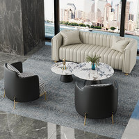 Canapé de réception et de négociation en métal, personnalisable, style luxe léger, nordique décontracté, pour bureaux de vente, clubs, concessionnaires 4S et espaces café, avec banquette double