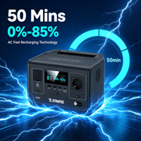 Station d'alimentation portable 288Wh LiFePO4, générateur solaire 300W, plus de 4000 cycles, alimentation de secours UPS avec 8 prises pour la maison, le camping en plein air