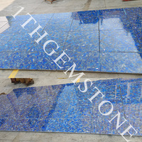 Dalle de sol en marbre naturel de luxe, pierre semi-précieuse, polie, lapis-lazuli bleu