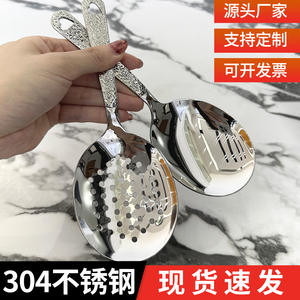 Cuchara de servir de cabeza redonda de acero inoxidable 304, colador grande de alta resistencia para uso en fiestas y buffets - Product Image 5