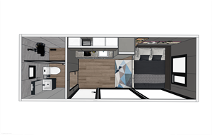 सस्ते प्रीफैब सैंडविच पैनल मिनी सेब घर त्वरित निर्माण पोर्टेबल 20 फीट 40 फीट 4 ऑफिस पॉड वाटरप्रूफ कंटेनर घर - Product Image 6