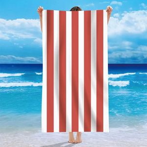 Wholesale <b>Microfiber</b> <b>Beach</b> <b>Towels</b> Digital Printed Stripe Rectangle Water Absorbent for Summer <b>Beach</b> Vacation - Product Image 1