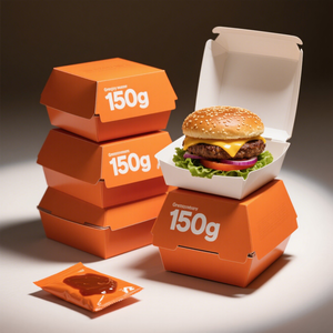 Scatola di Hamburger monouso per uso alimentare confezione personalizzata per imballaggio in carta per Hamburger confezione Fast Food - Product Image 4