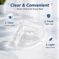 Boîte à fromage triangulaire en plastique PET transparent, conteneur alimentaire pour pâtisserie, emballage à emporter pour boulangerie