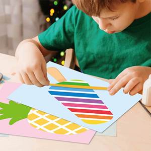 Toddler DIY Cartoon Animal Learning Education Toys Kids Art Craft <b>Kits</b> Tape Stripe Sticker Puzzle Game - Product Image 5