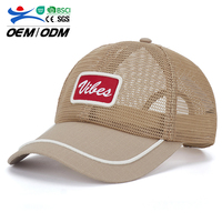 Gorra de Béisbol Deportiva de Malla de Poliéster Ajustable con Protección Solar, Personalizable, Transpirable, Color Caqui, para Hombre y Mujer, Venta al Por Mayor